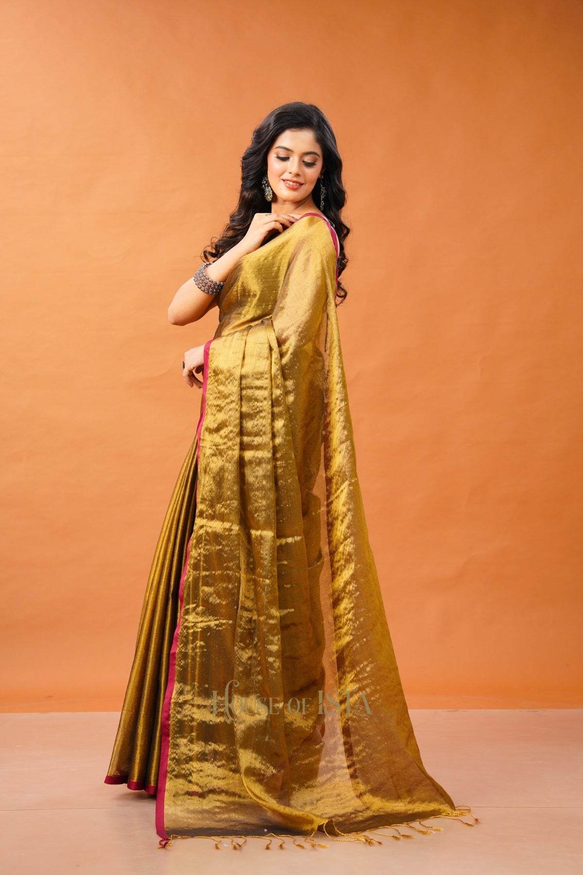 Tamravati Tissue Cotton Saree