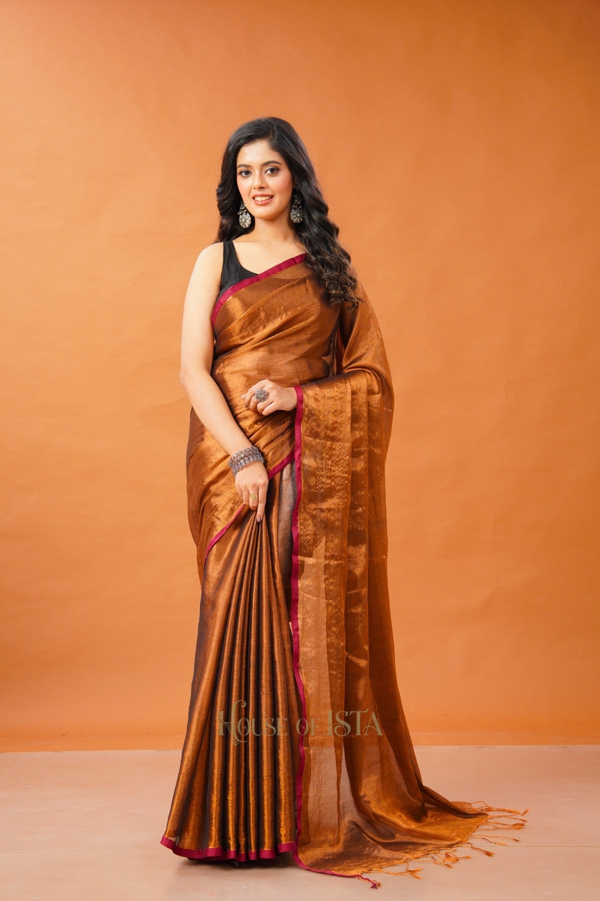 Ether Gold Tissue Cotton Saree