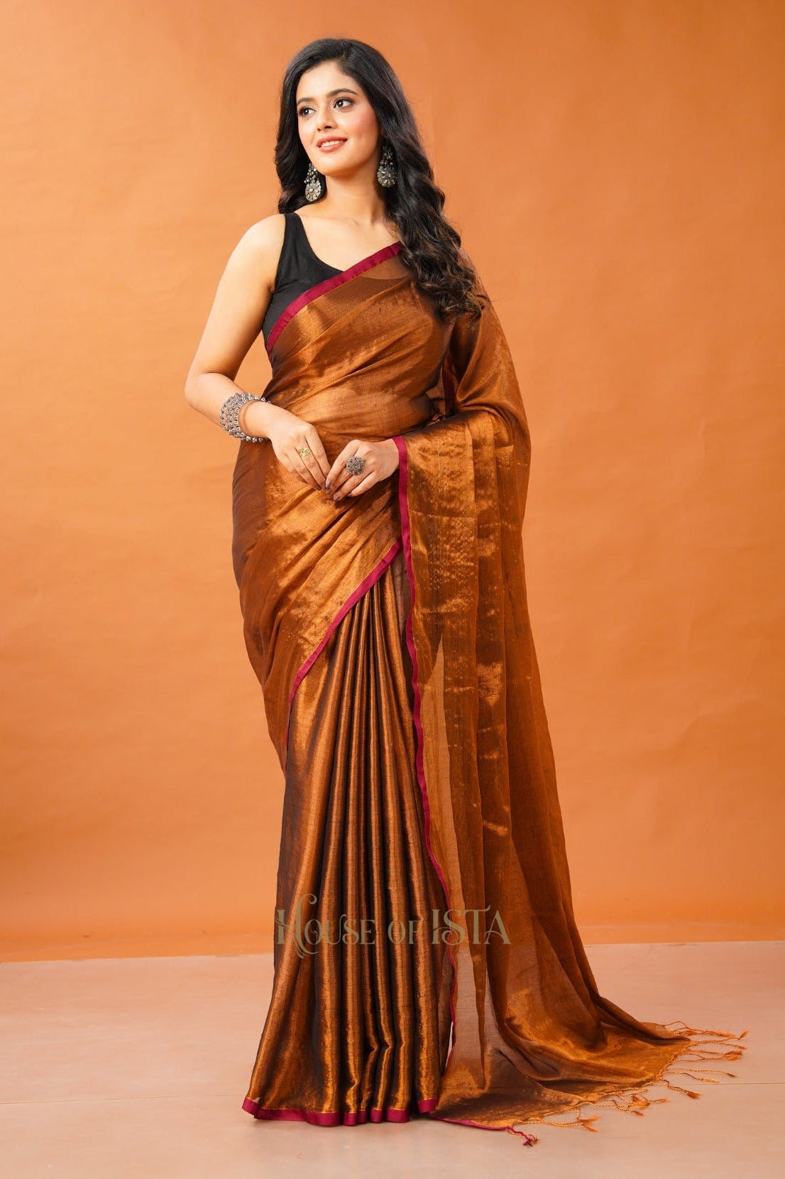Ether Gold Tissue Cotton Saree