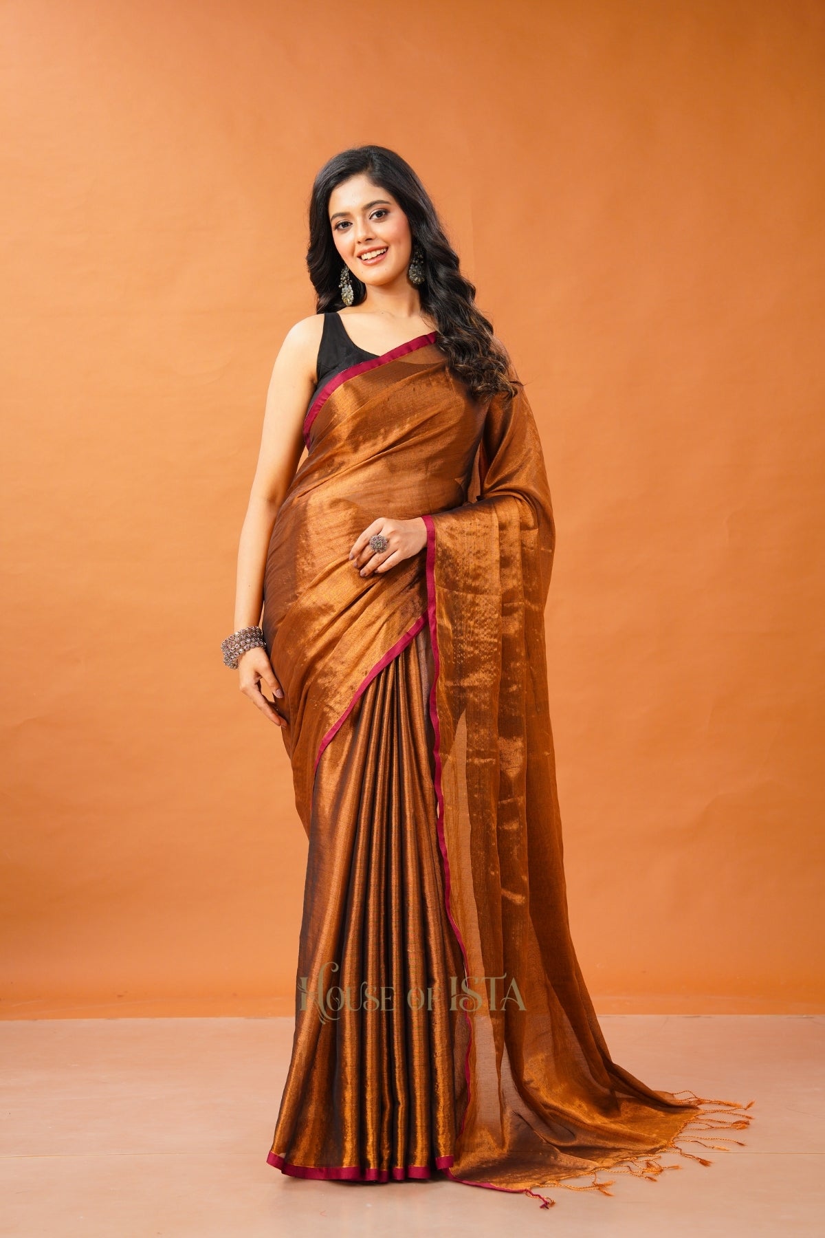 Ether Gold Tissue Cotton Saree