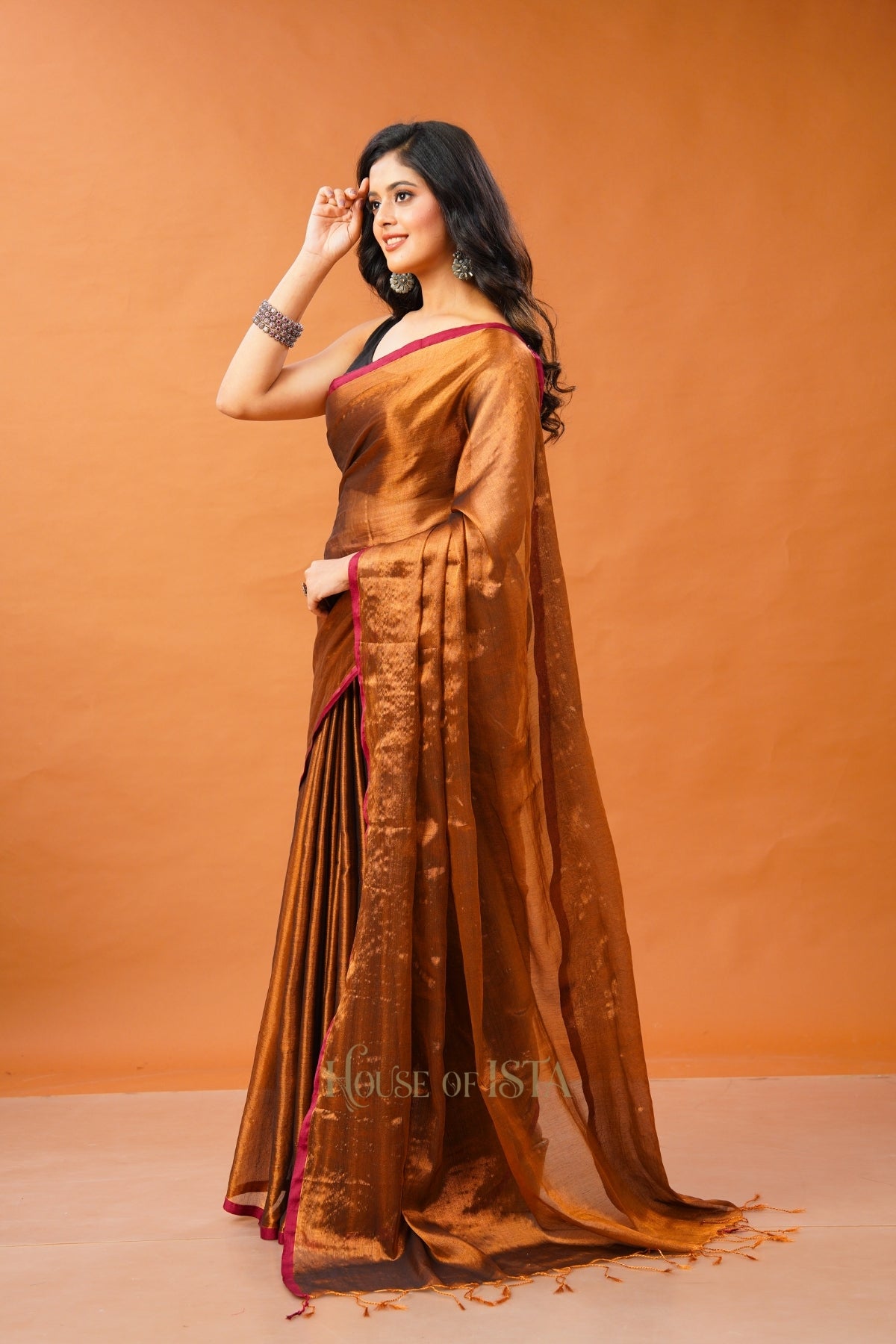 Ether Gold Tissue Cotton Saree