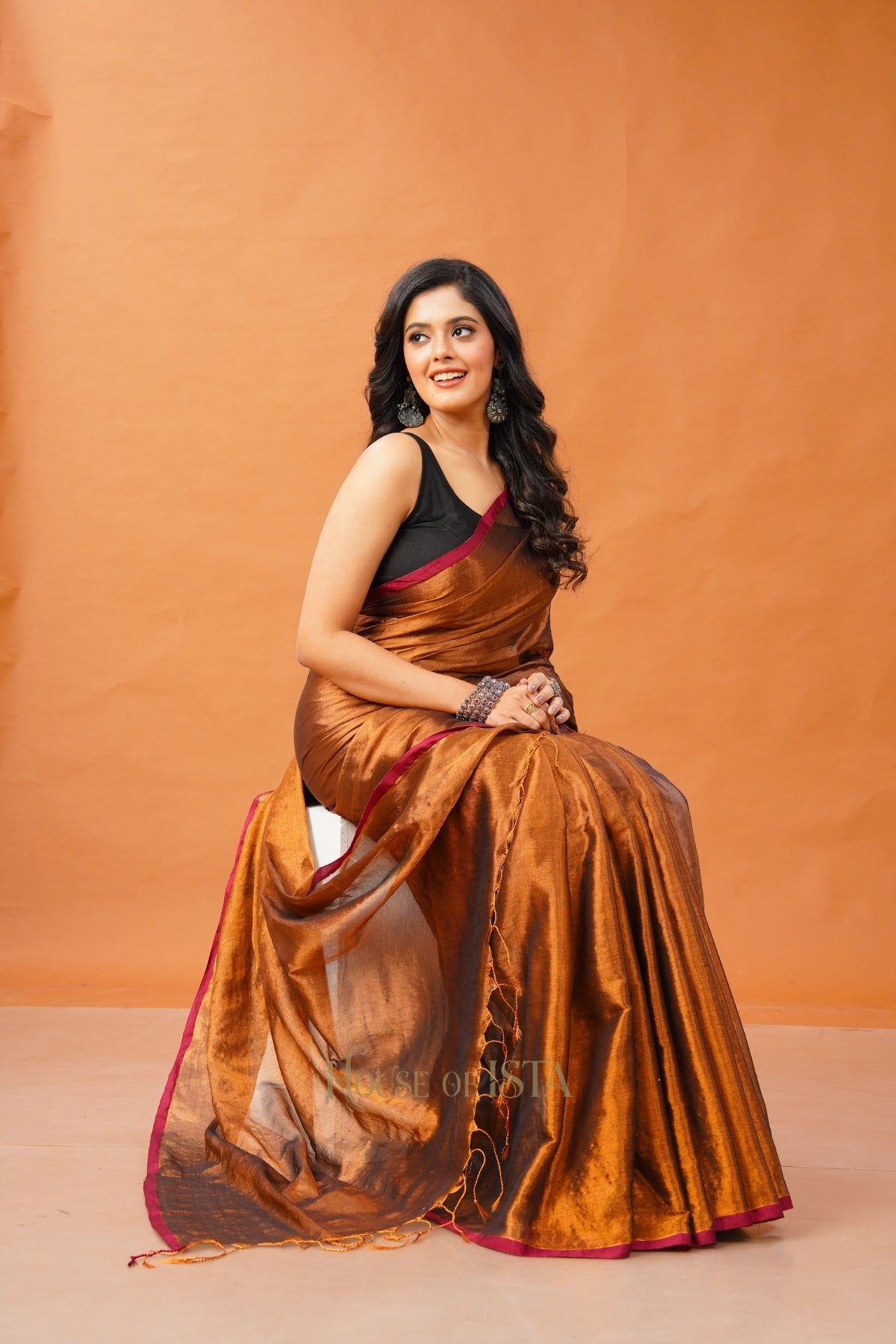 Ether Gold Tissue Cotton Saree