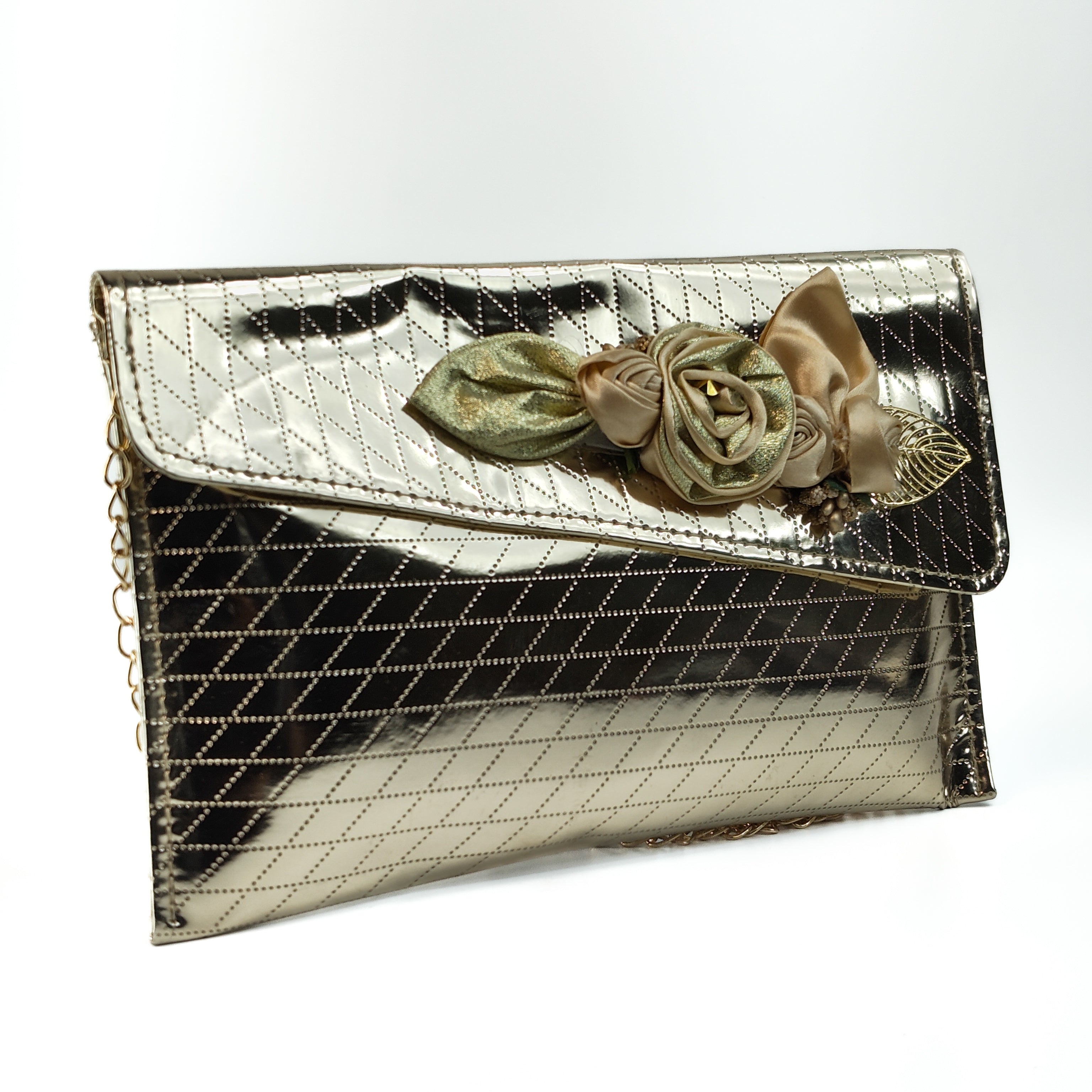 Luxe Flora Gold Soft Clutch