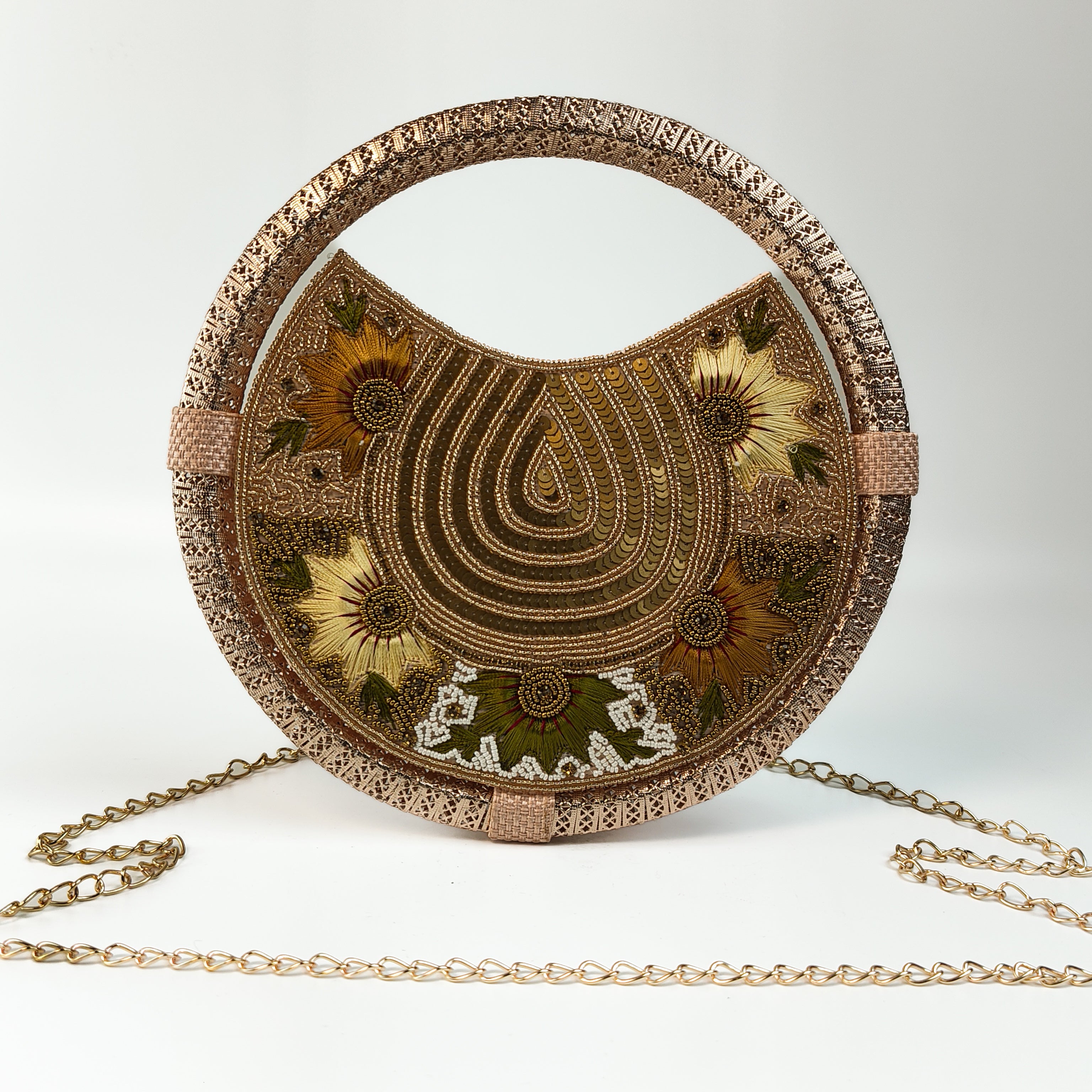 The Sunflower Orb Round Clutch