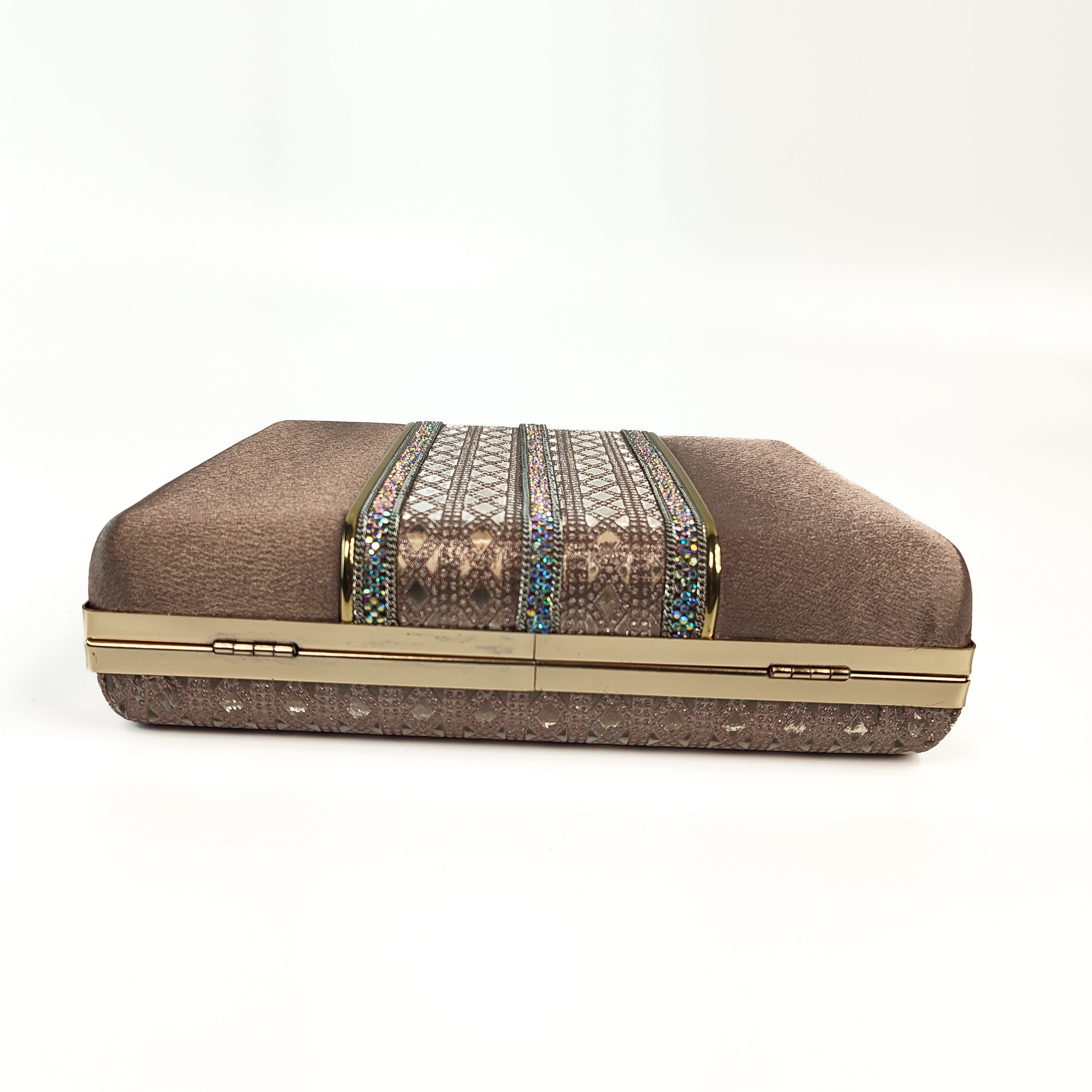 Silver Mist & Rose Hard Box Clutch