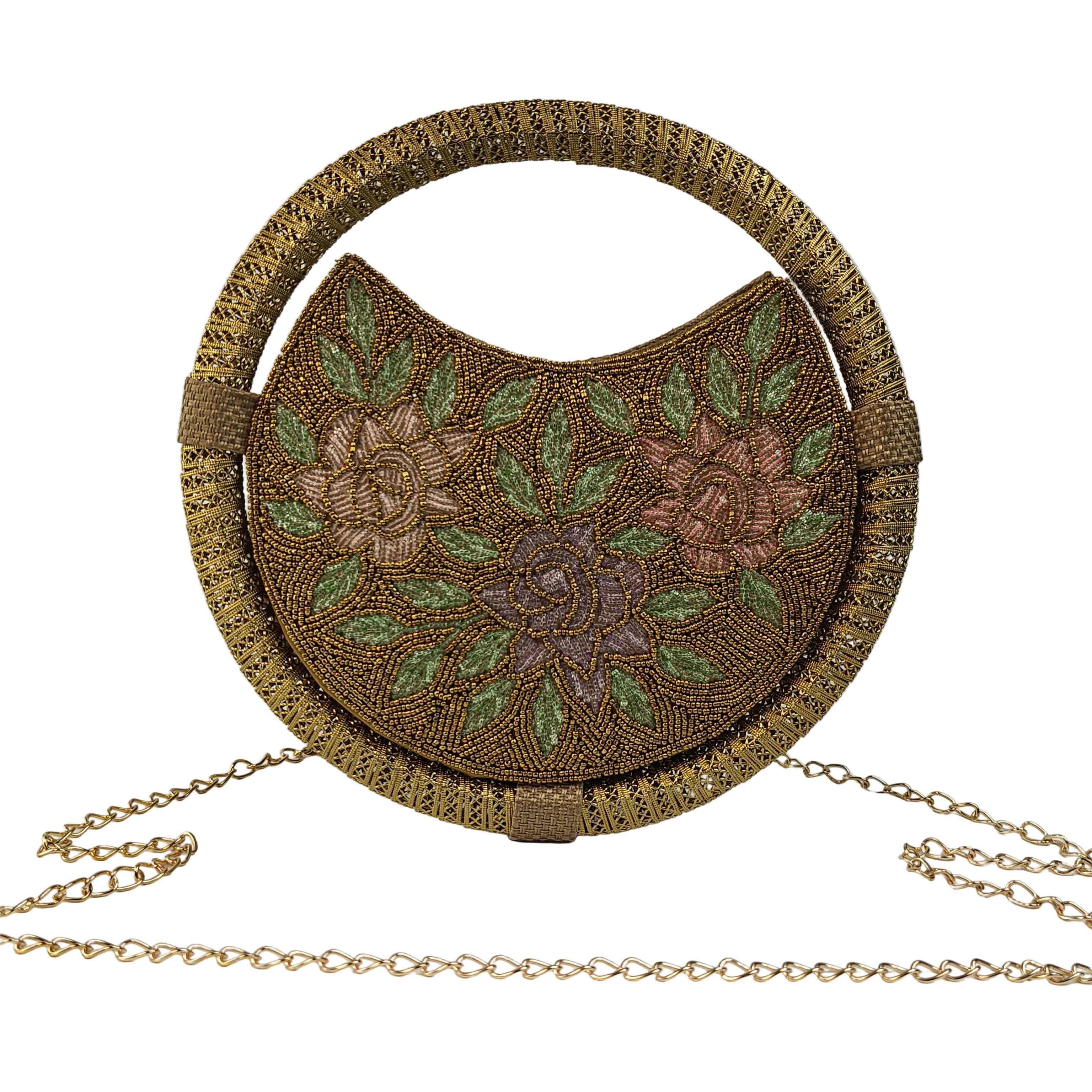 The Gilded Rose Round Clutch