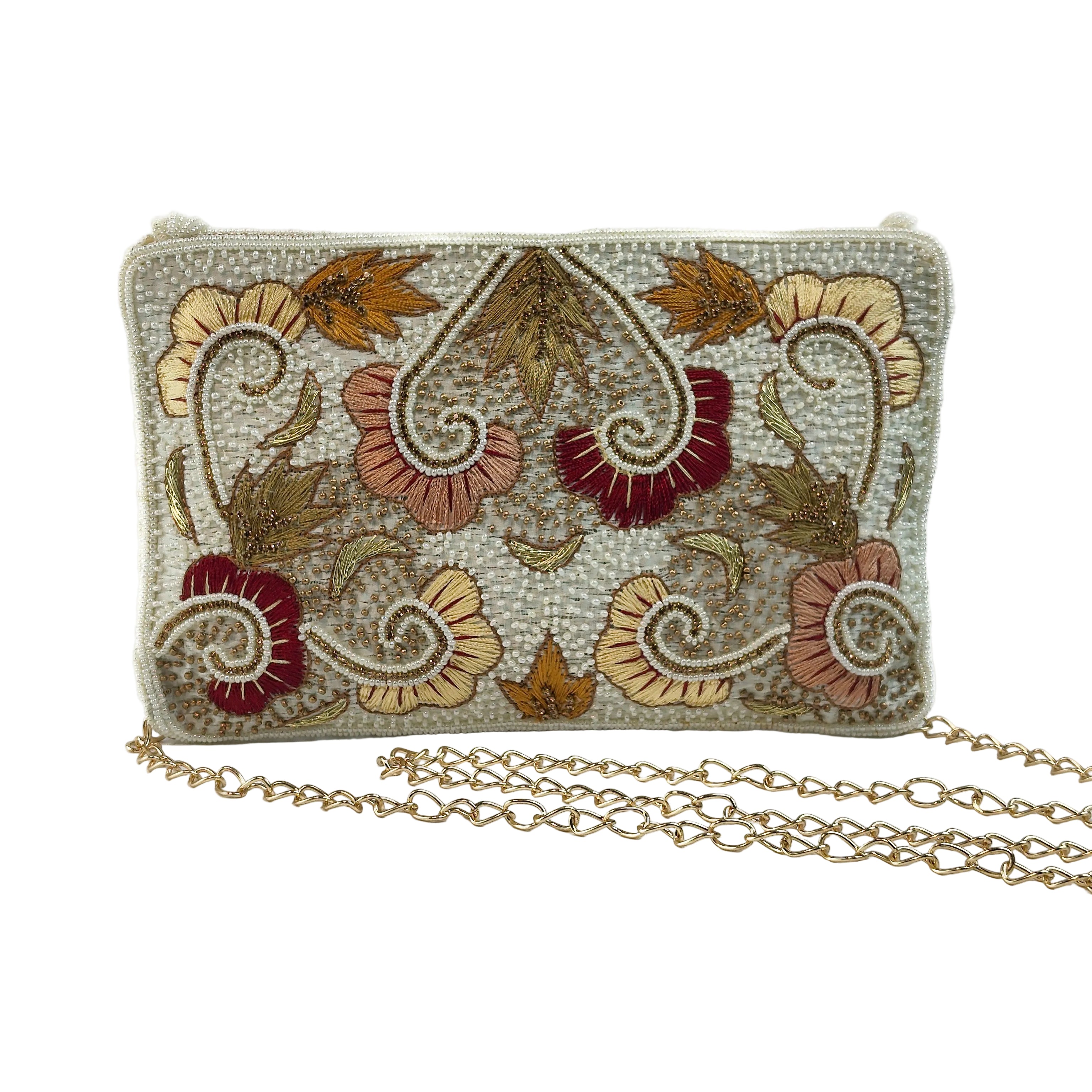 Pearl Bloom Luxurious Handcrafted Soft Clutch