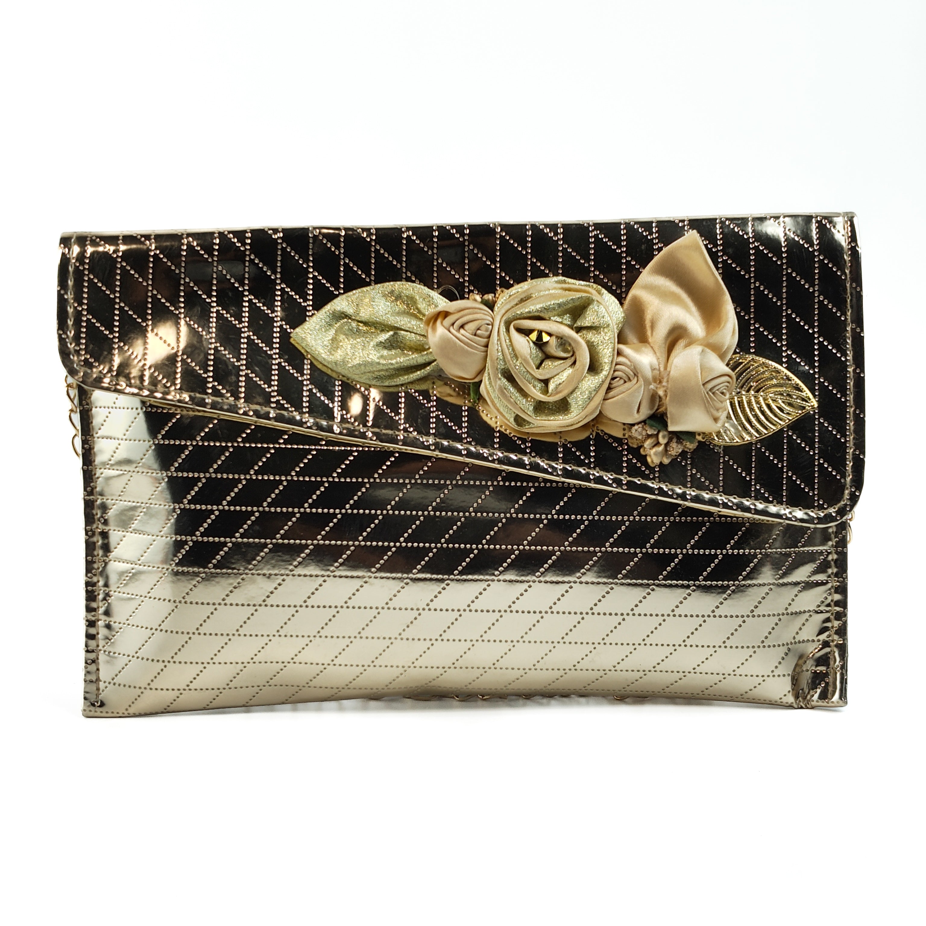 Luxe Flora Gold Soft Clutch