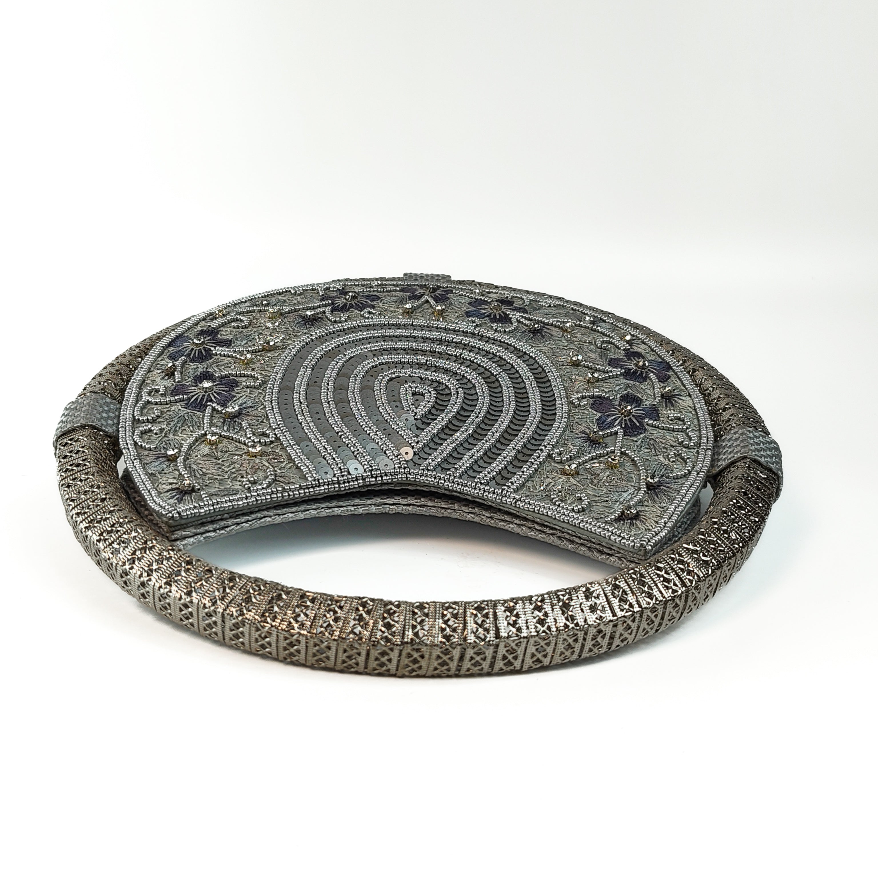 The Silver Mist Round Clutch