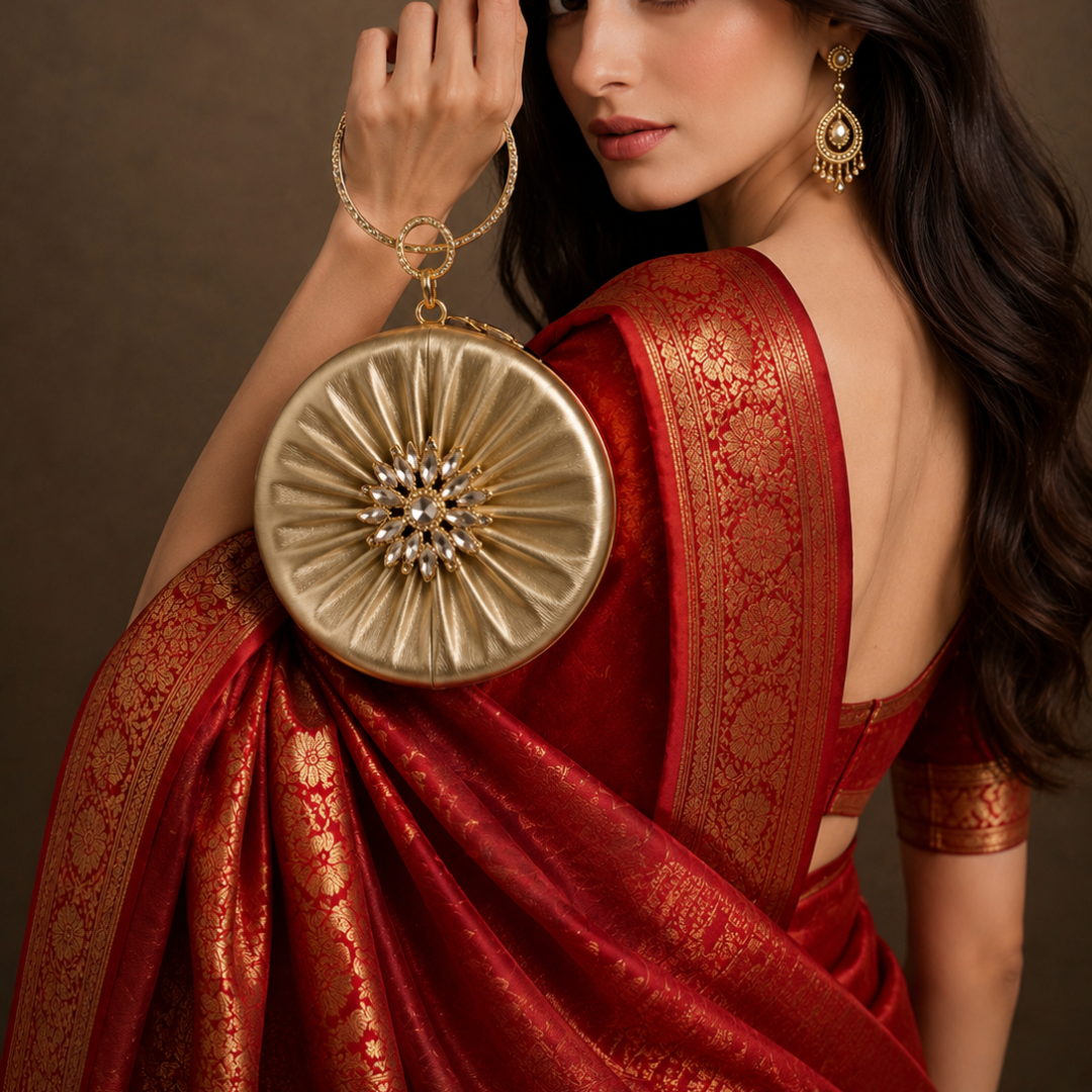 The Gilded Aura Ring Handle Clutch