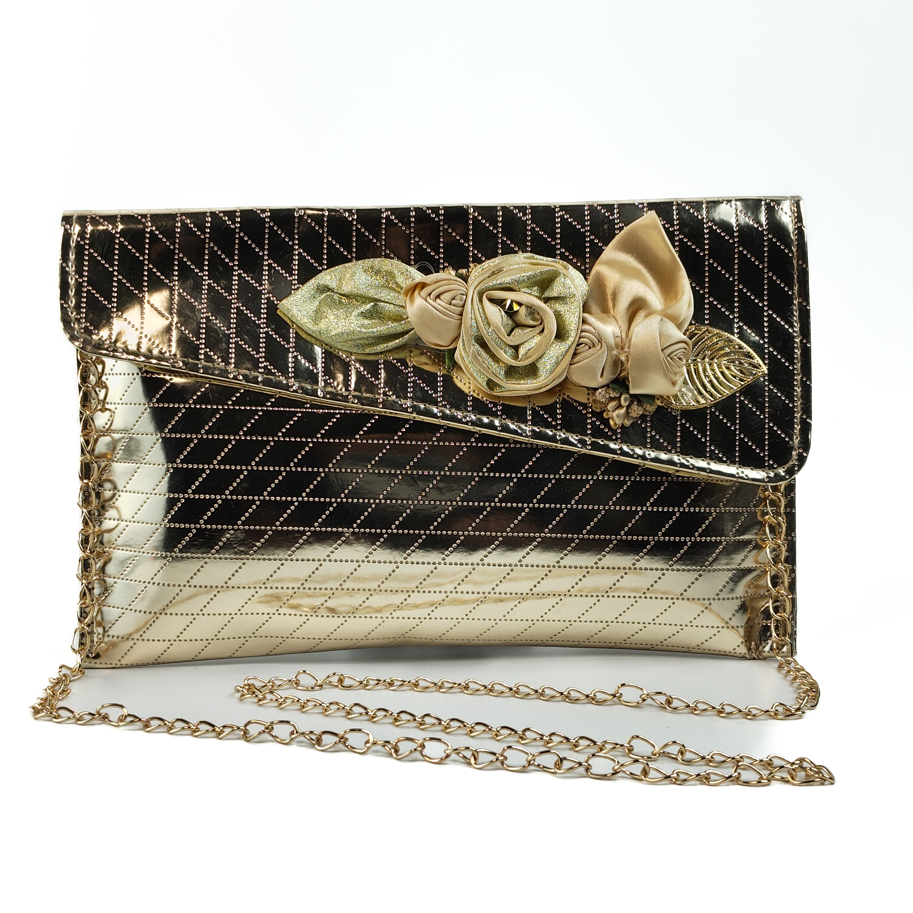 Luxe Flora Gold Soft Clutch
