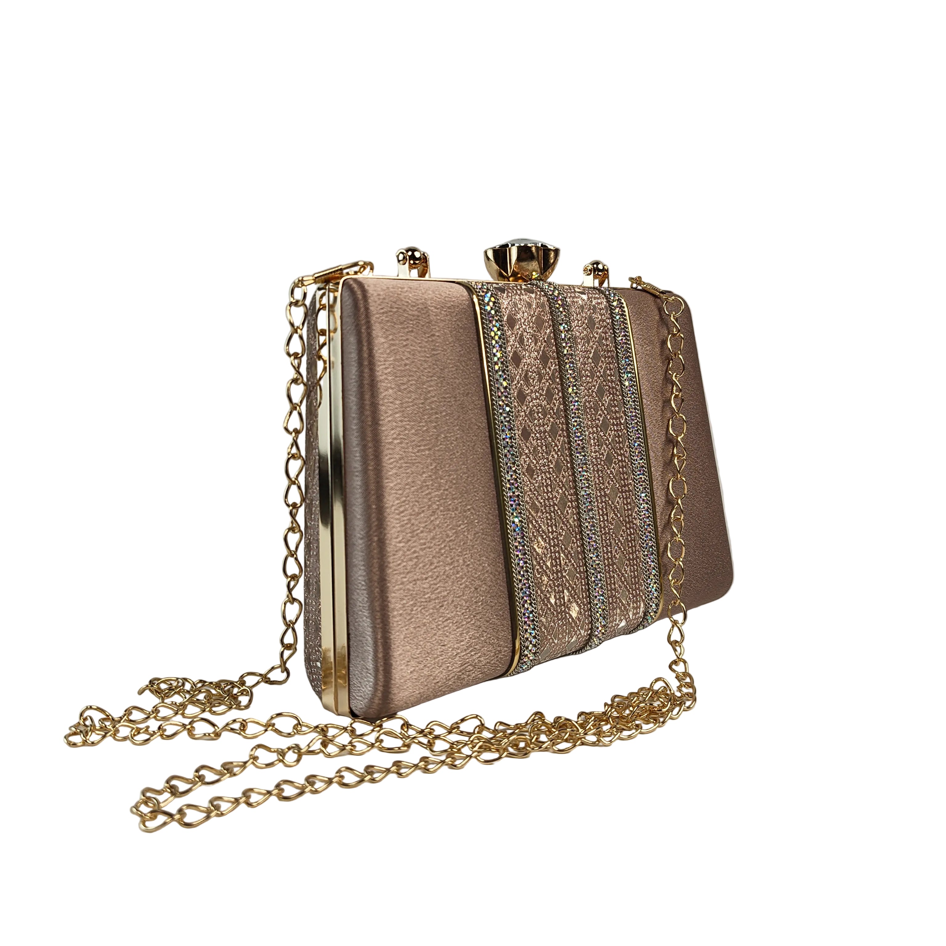 Silver Mist & Rose Hard Box Clutch
