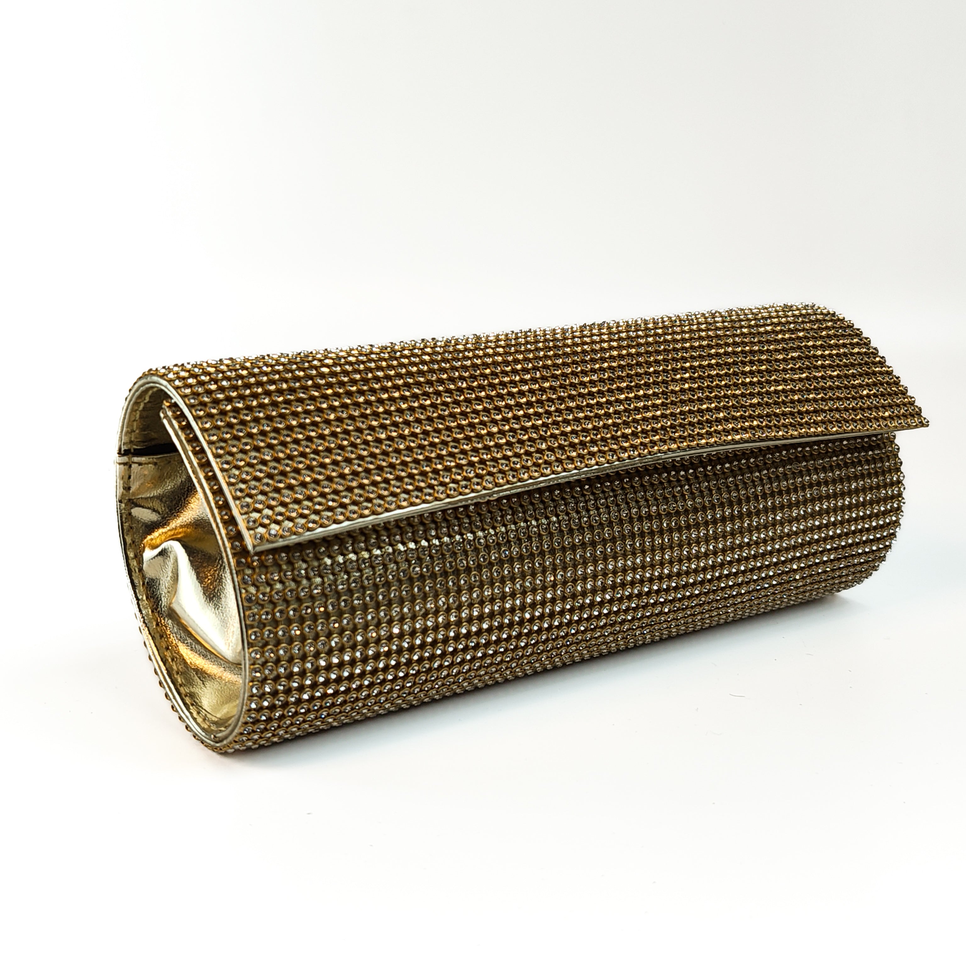 Golden Glam Crystal Clutch