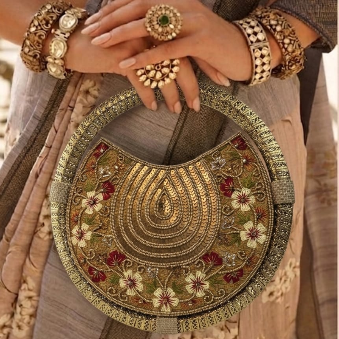 The Marigold Mandala Round Clutch