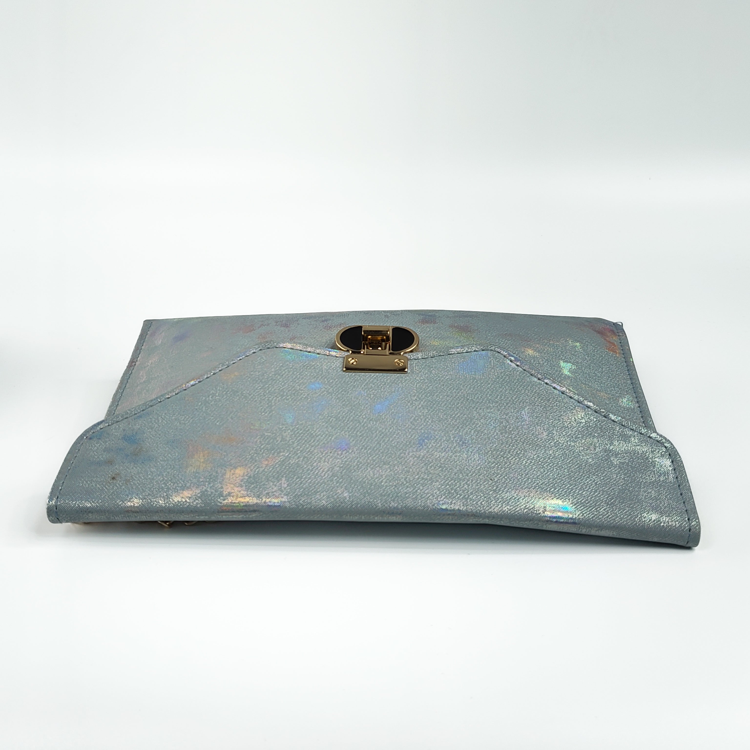 Frost Aura Holographic Soft Clutch