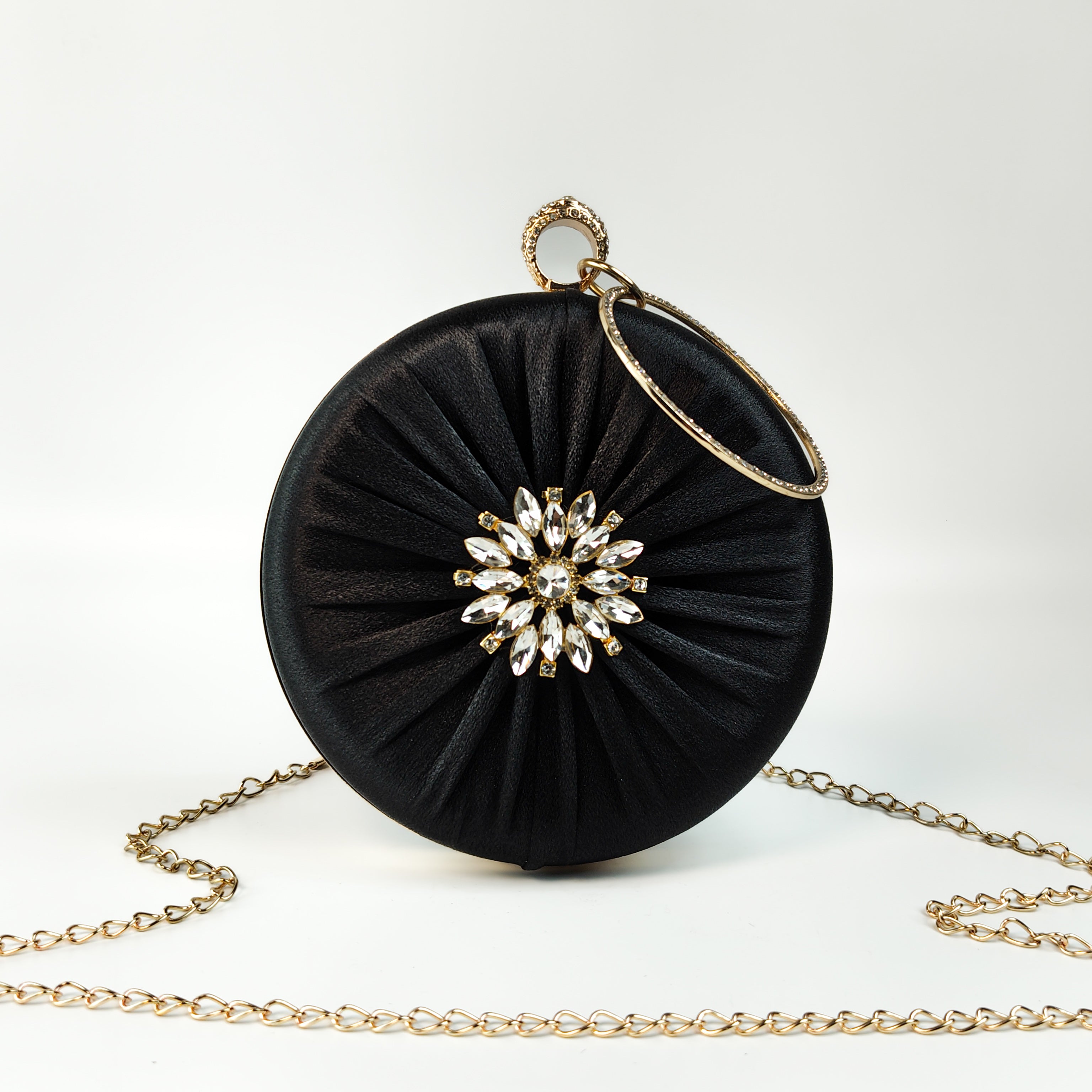 The Midnight Aura Ring Handle Clutch