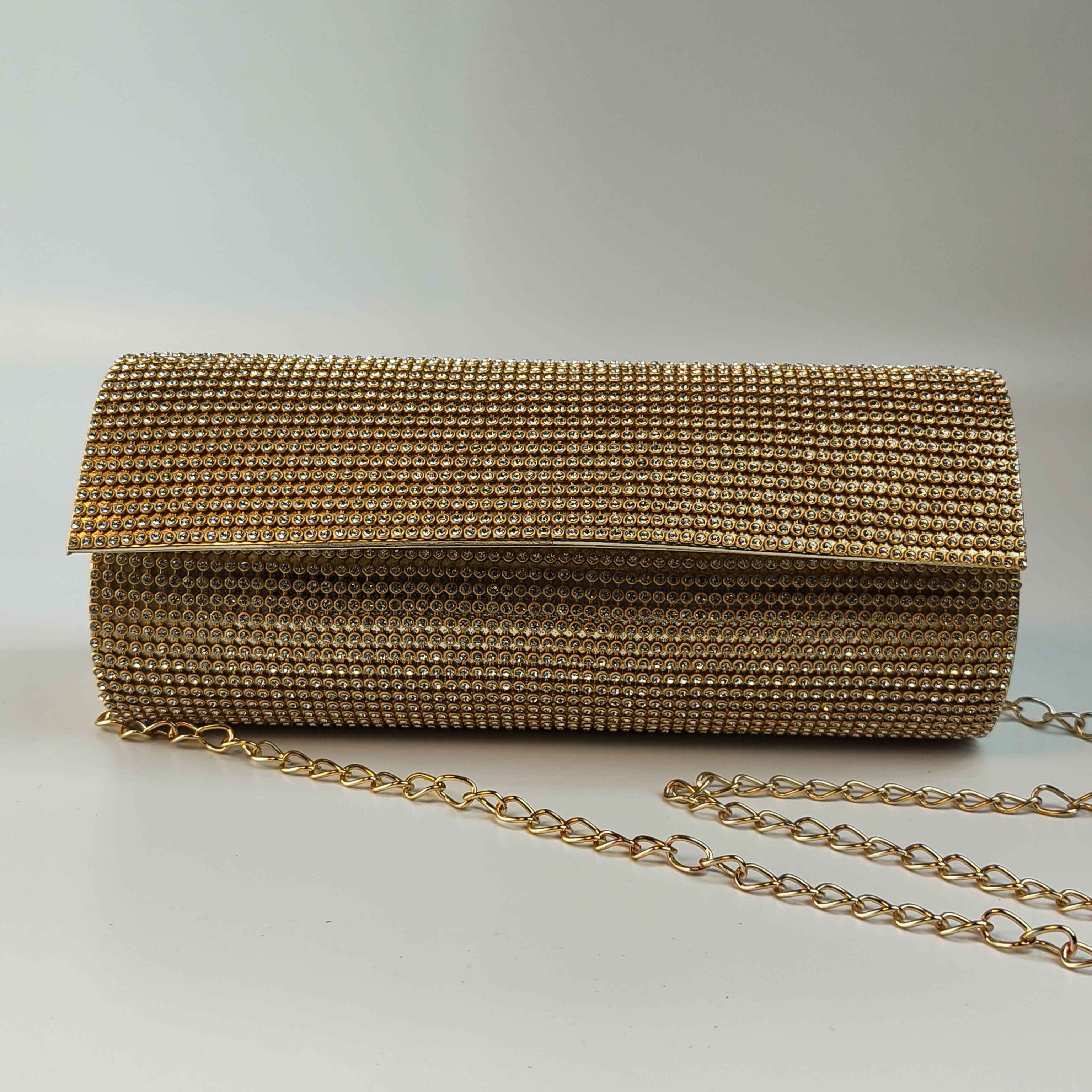 Golden Glam Crystal Clutch