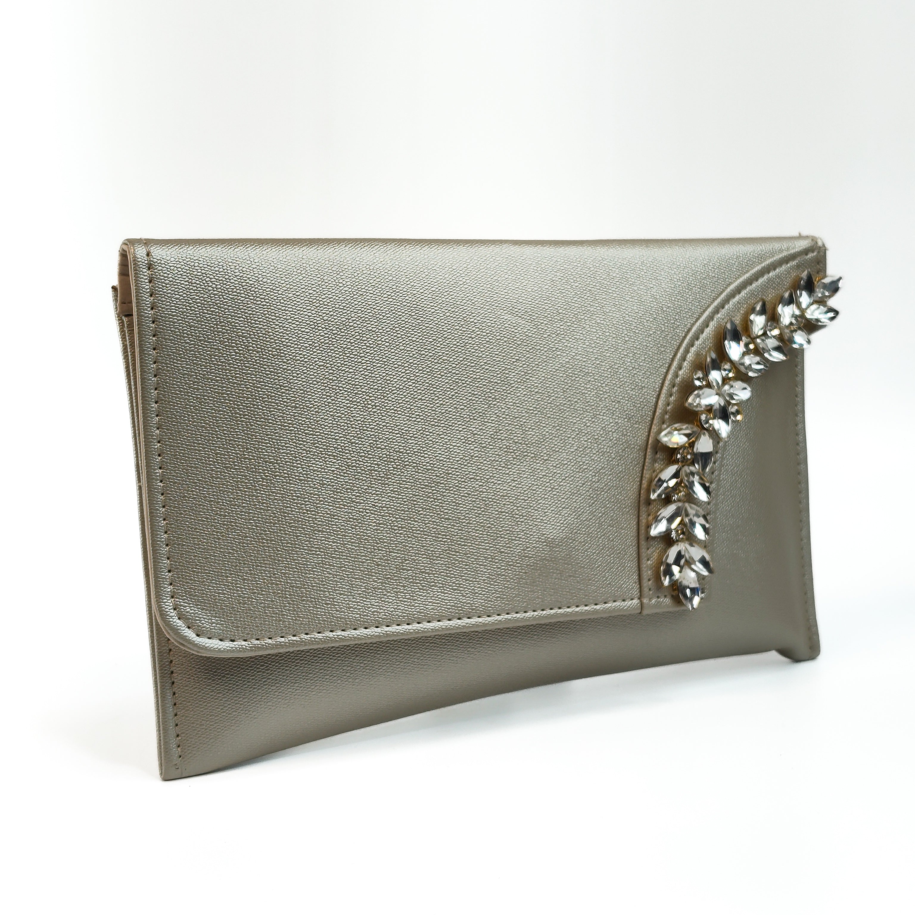 Crystal Drape Envelope Soft Clutch