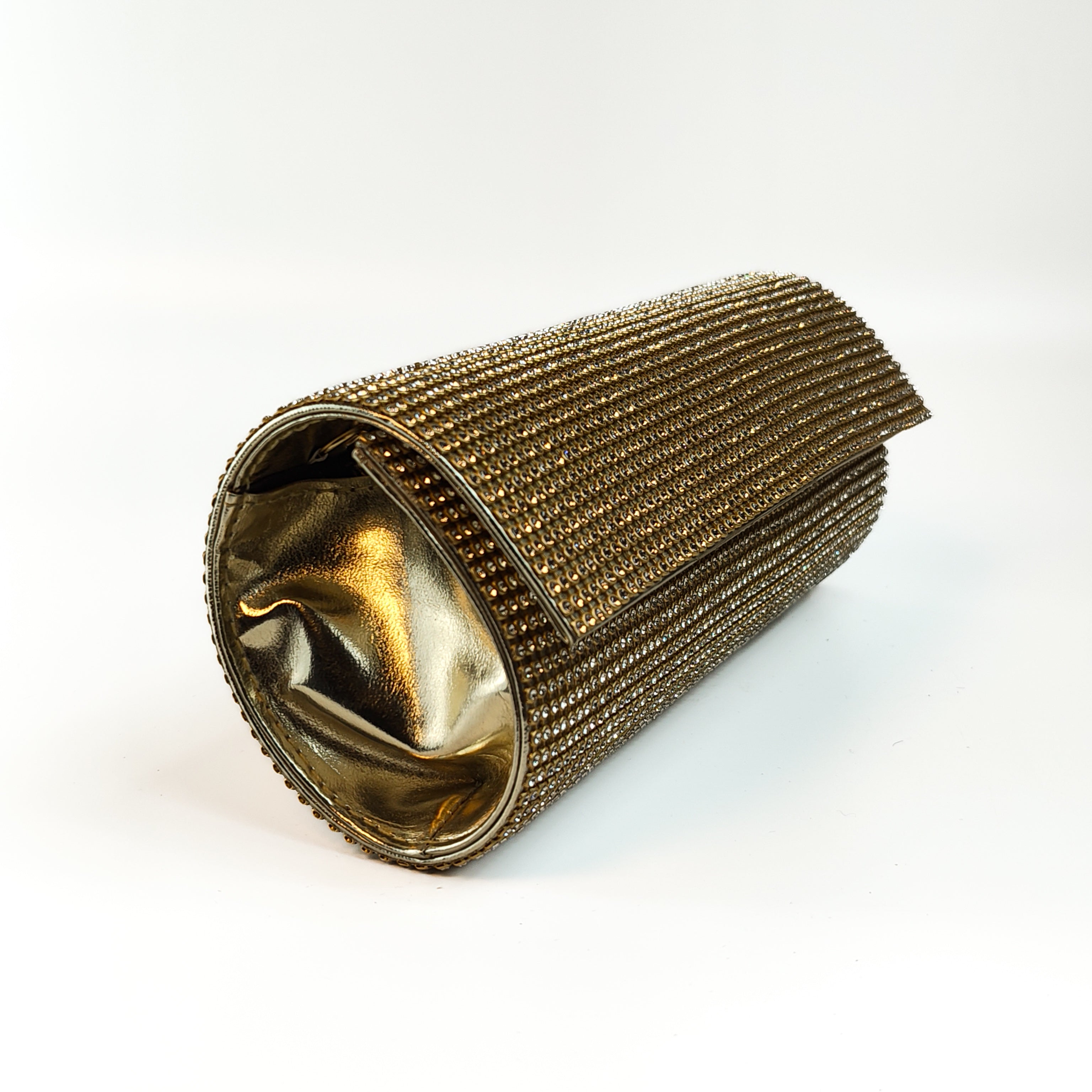 Golden Glam Crystal Clutch