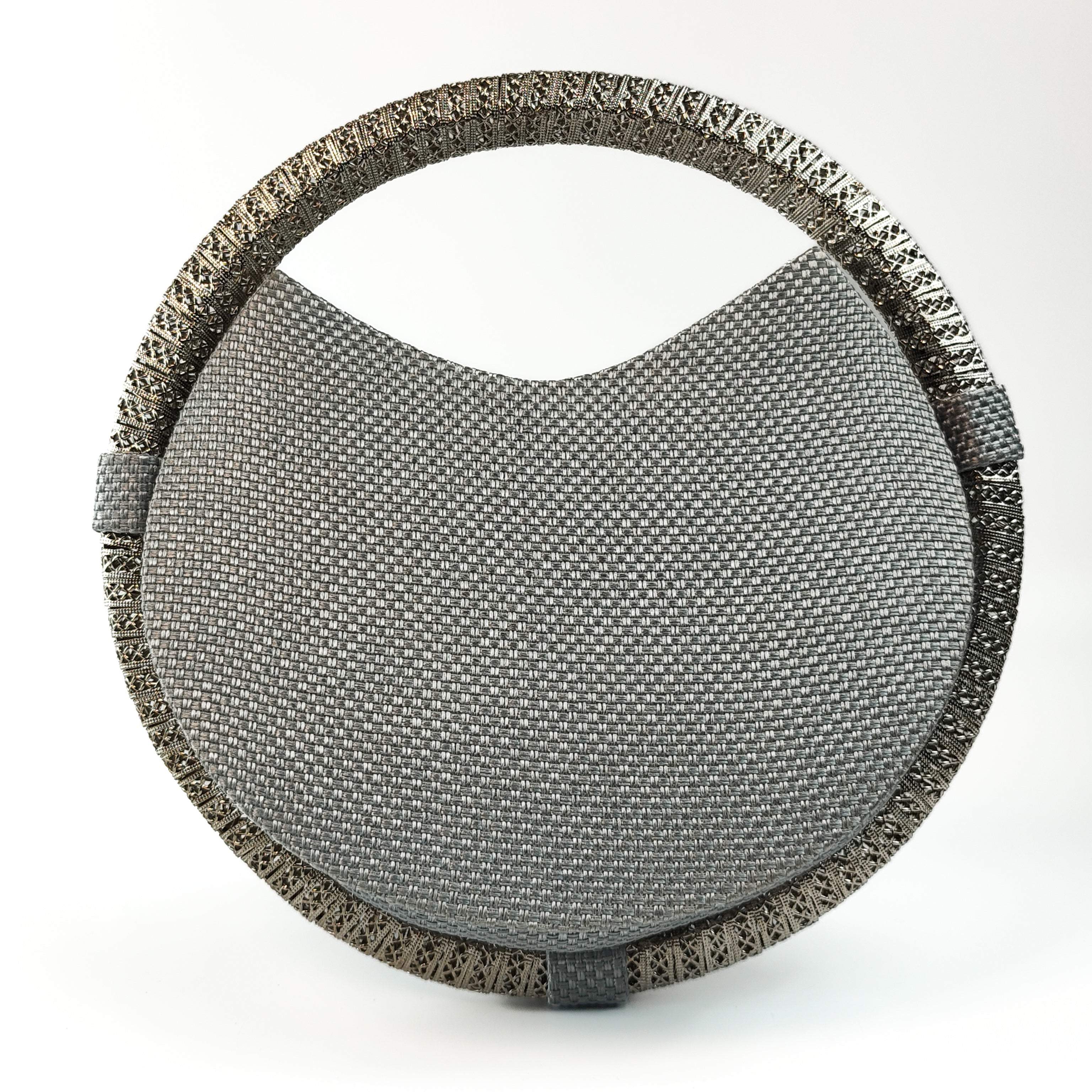 The Silver Mist Round Clutch