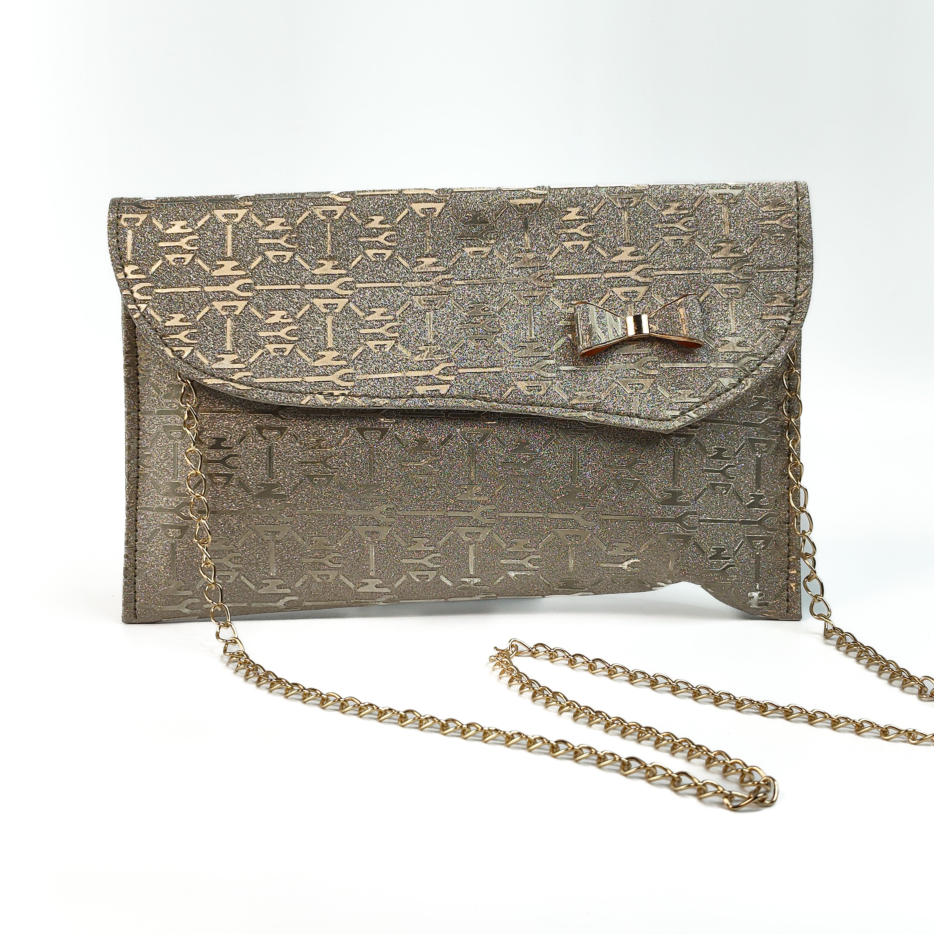 Golden Whisper Envelope Soft Clutch