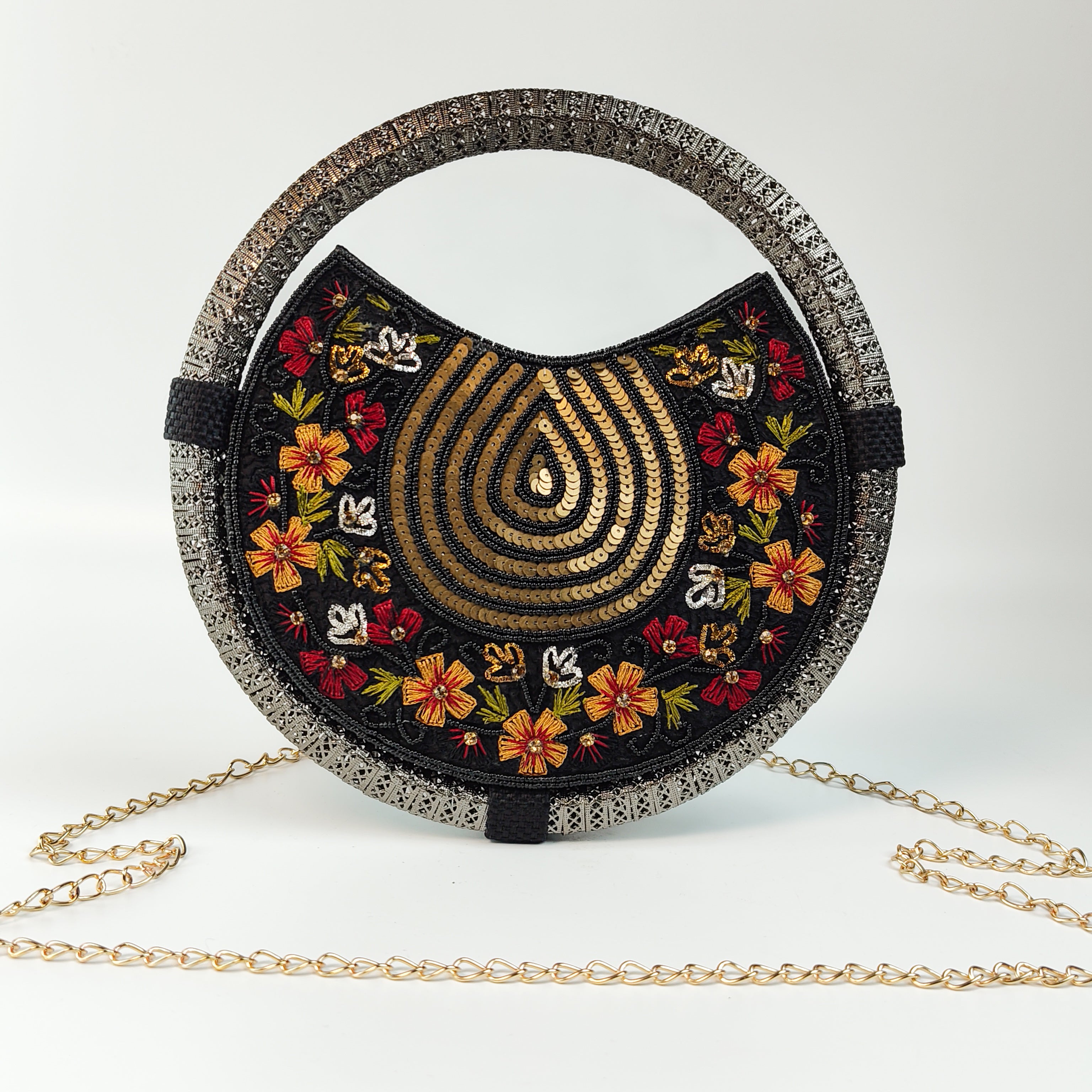 The Midnight Garden Round Clutch