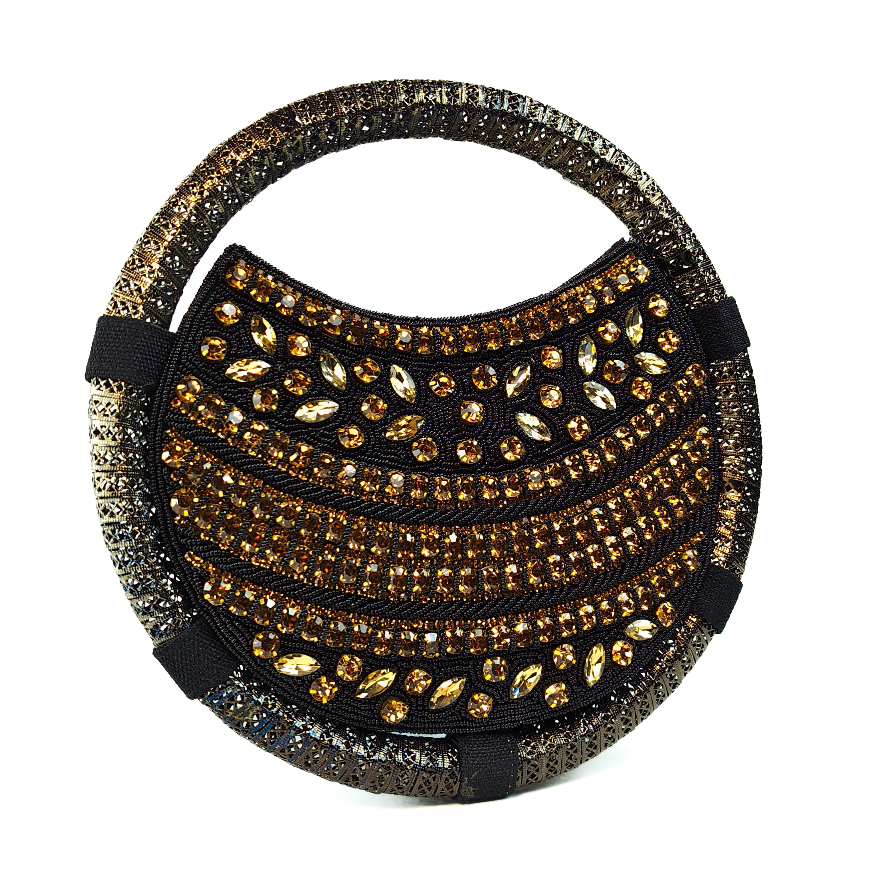 The Gilded Onyx Statement Round Clutch