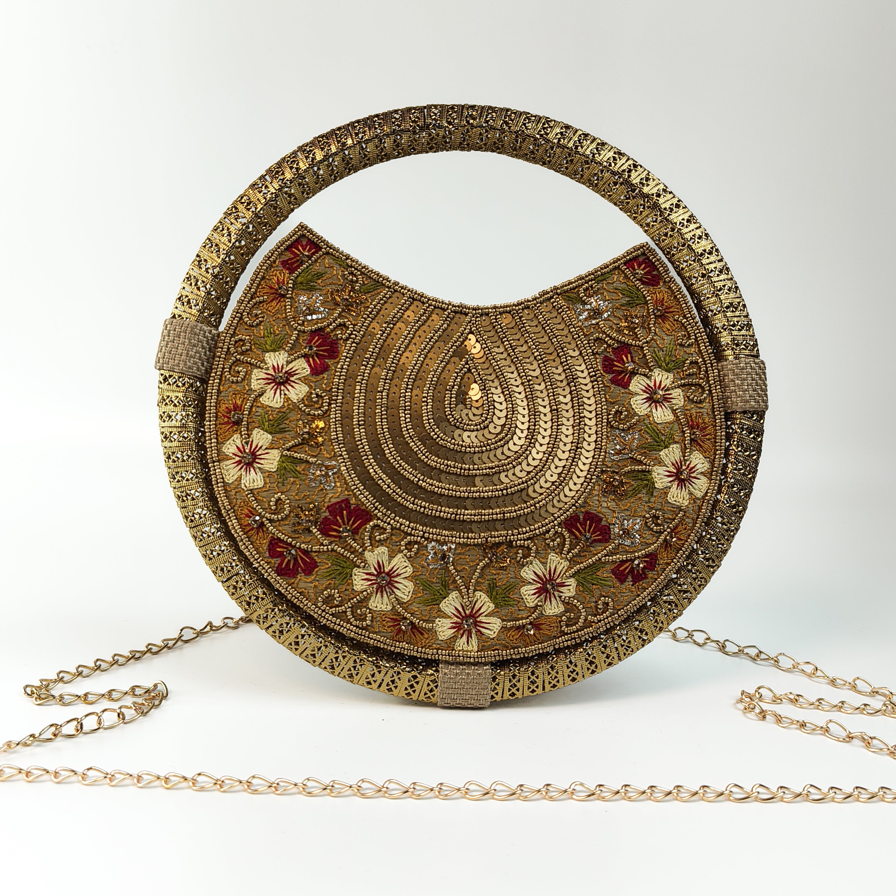 The Marigold Mandala Round Clutch