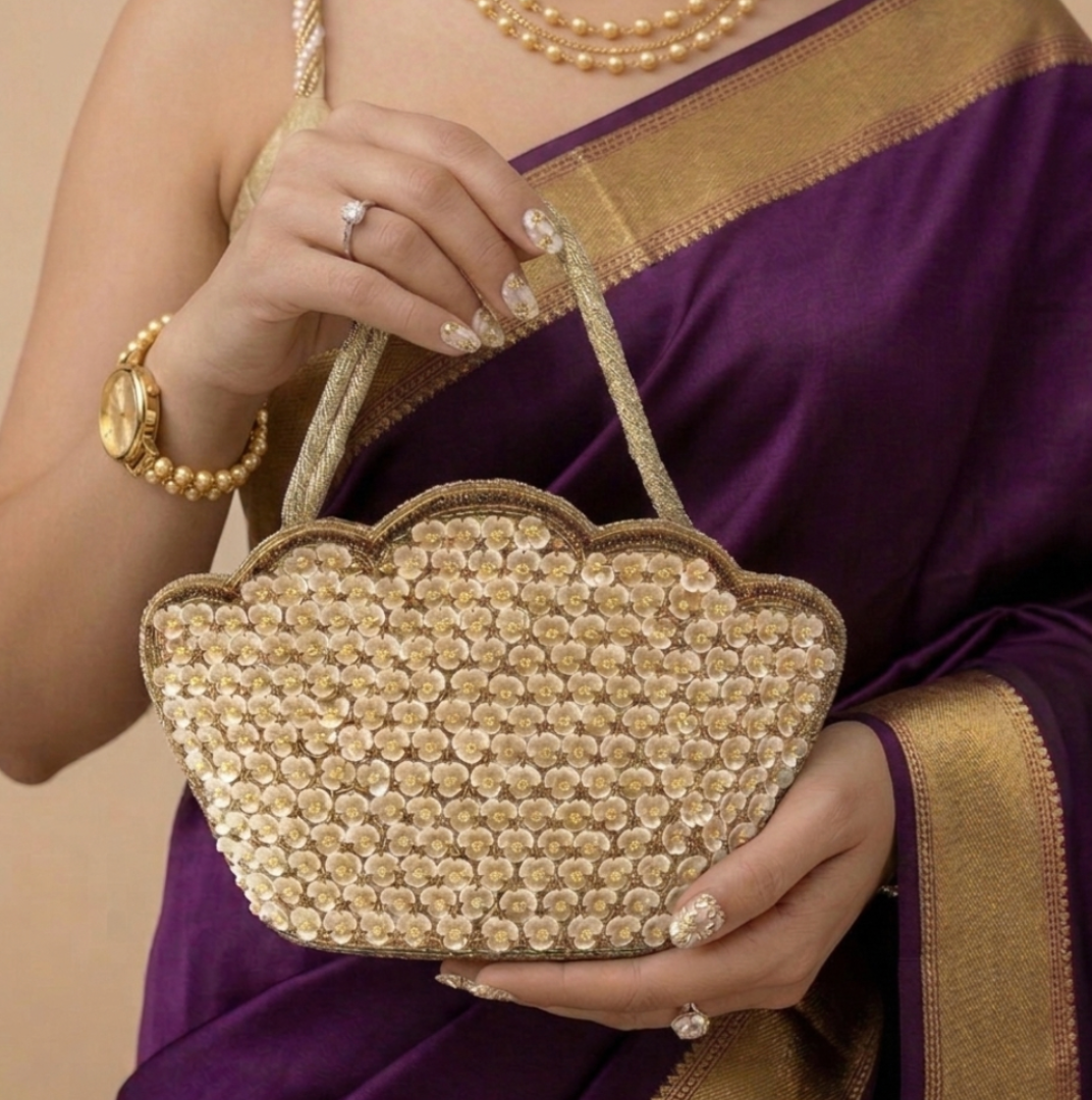 Pearl Blossom Designer Clutch